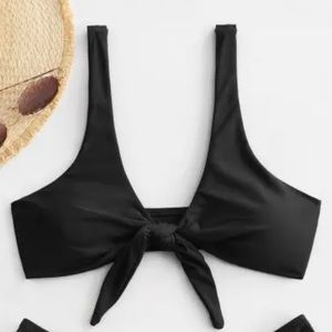 ZAFUL Knotted Bikini Top - Black XL